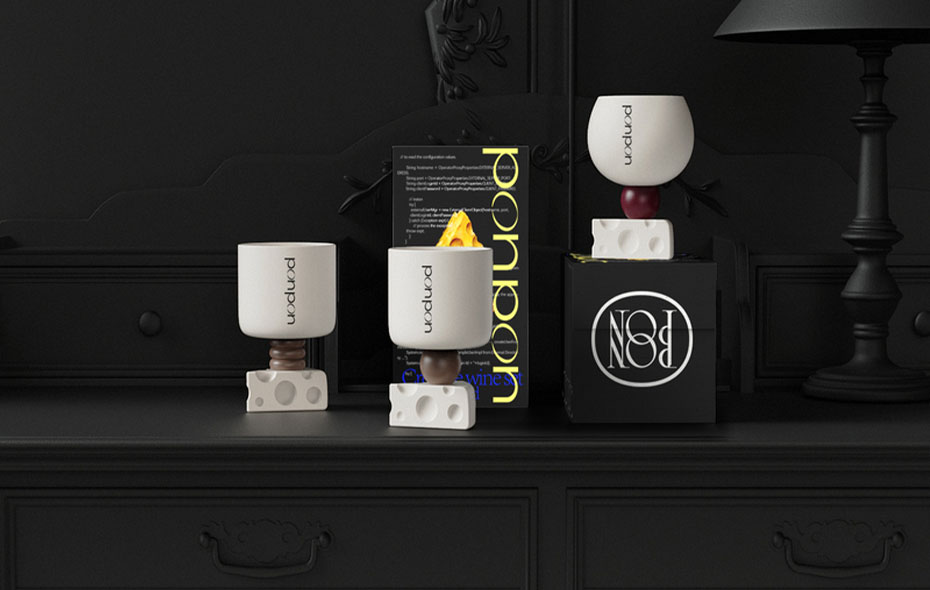 PONPON 陶瓷奶酪高脚杯